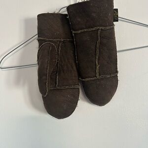 Paris Chocolate Brown Sheepskin Shearling Gloves